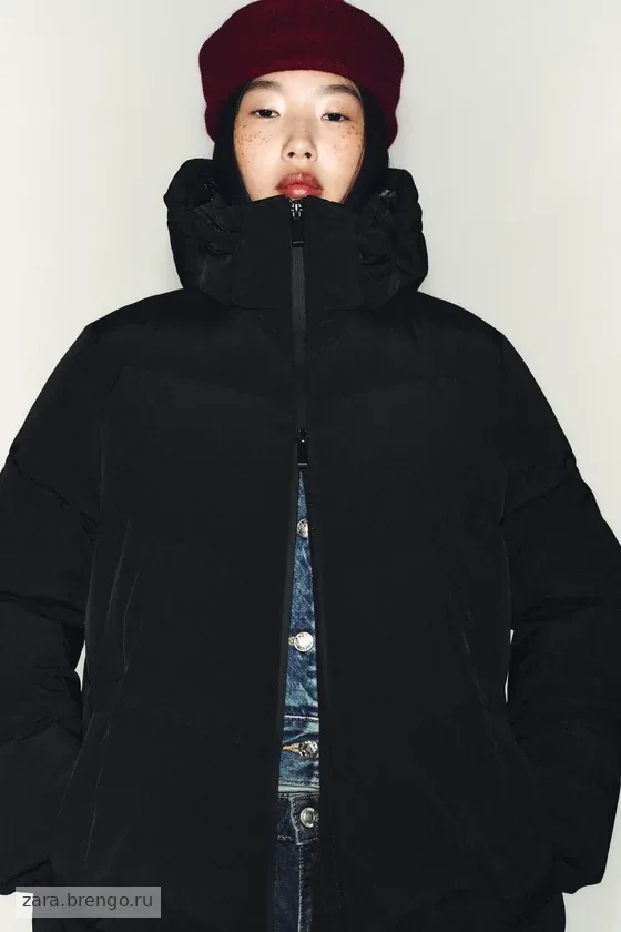 ДЛИННЫЙ ПУХОВИК С КАПЮШОНОМ  WINDPROOF