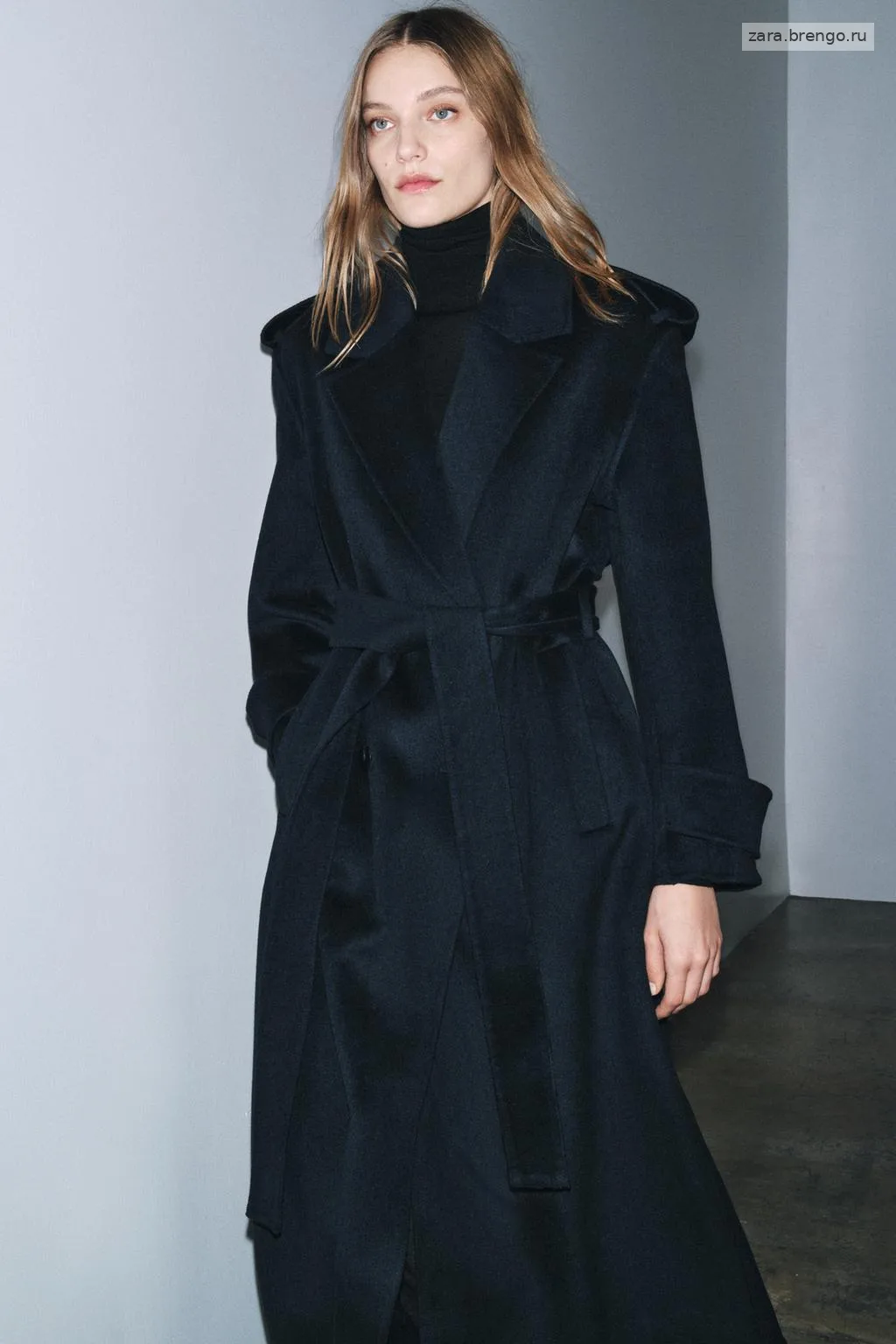 ДЛИННОЕ ПАЛЬТО ИЗ СМЕСОВОЙ ШЕРСТИ — коллекция Zara «ZW» 