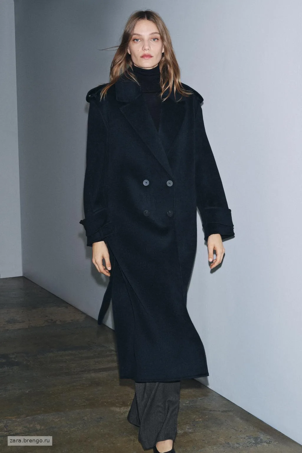 ДЛИННОЕ ПАЛЬТО ИЗ СМЕСОВОЙ ШЕРСТИ — коллекция Zara «ZW» 