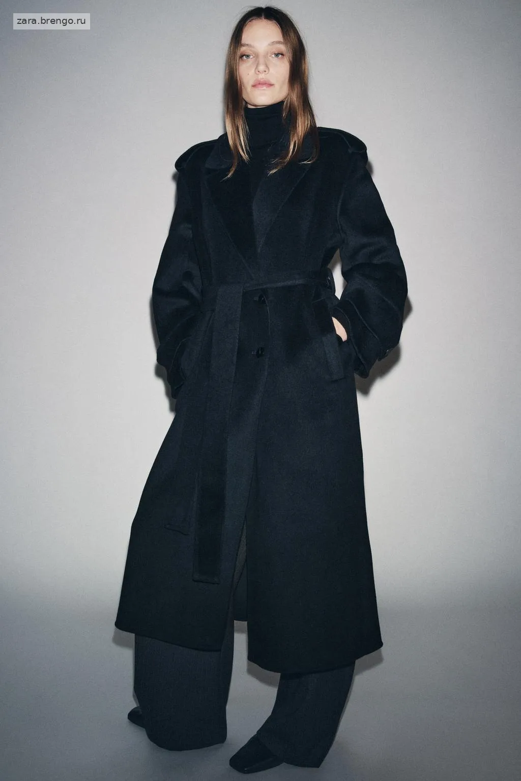 ДЛИННОЕ ПАЛЬТО ИЗ СМЕСОВОЙ ШЕРСТИ — коллекция Zara «ZW» 