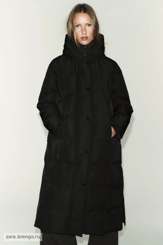 ДЛИННЫЙ ПУХОВИК С КАПЮШОНОМ  WINDPROOF