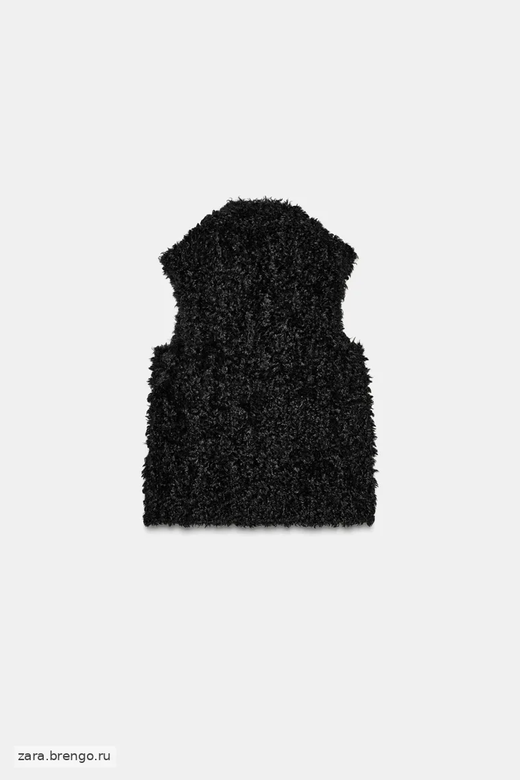 Жилет из меха искусственного овчины Zara «ZW» с обратной стороной