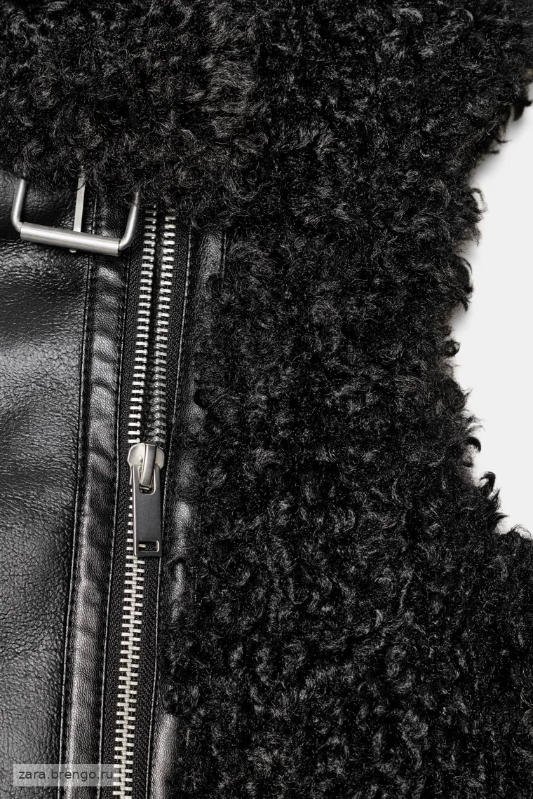 Жилет из меха искусственного овчины Zara «ZW» с обратной стороной