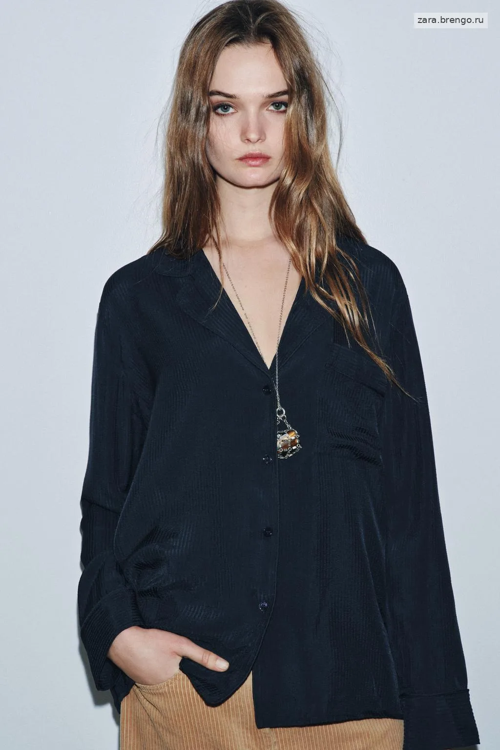 СВОБОДНАЯ РУБАШКА С КАРМАНОМ коллекция Zara «ZW»