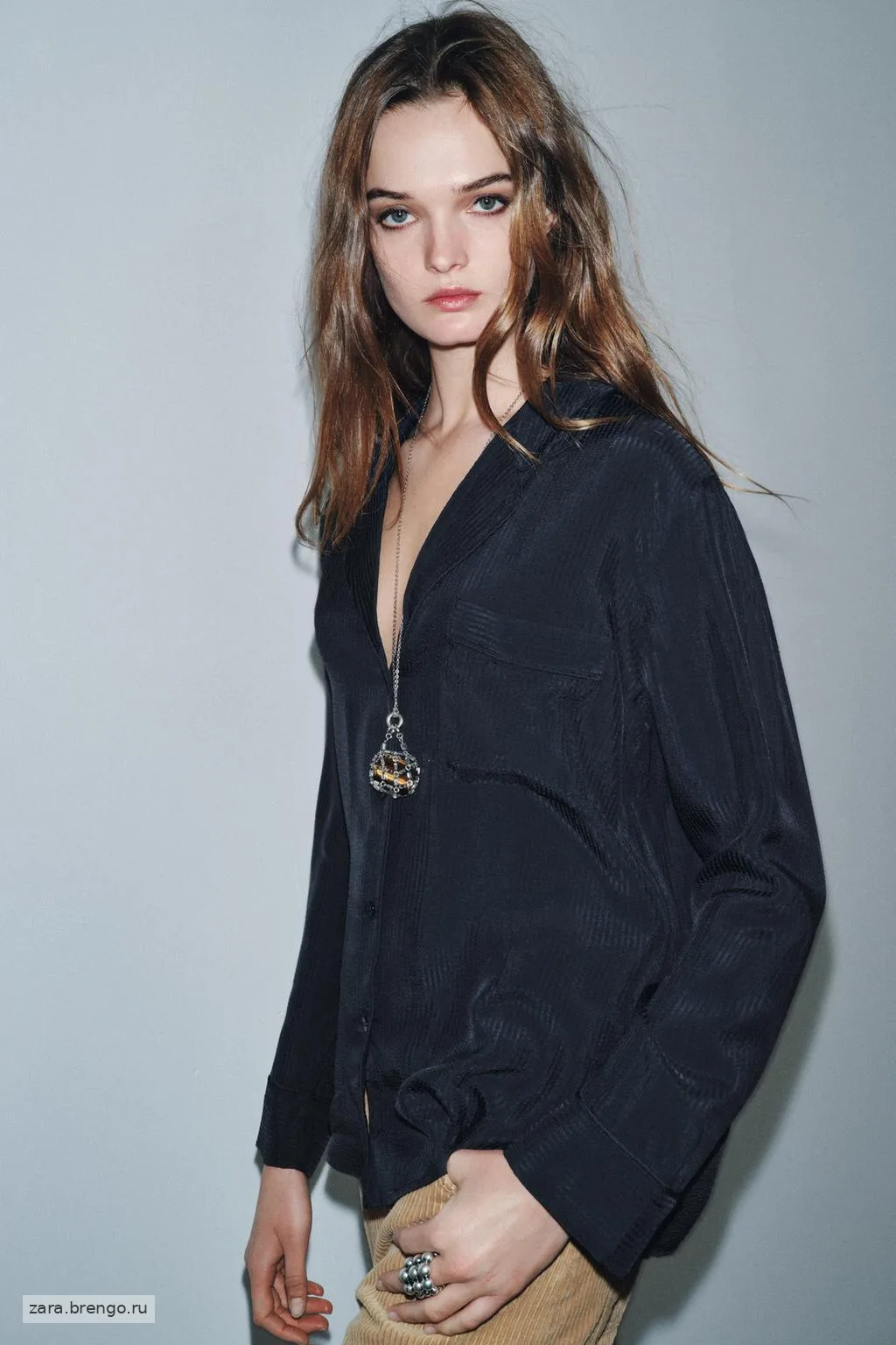 СВОБОДНАЯ РУБАШКА С КАРМАНОМ коллекция Zara «ZW»