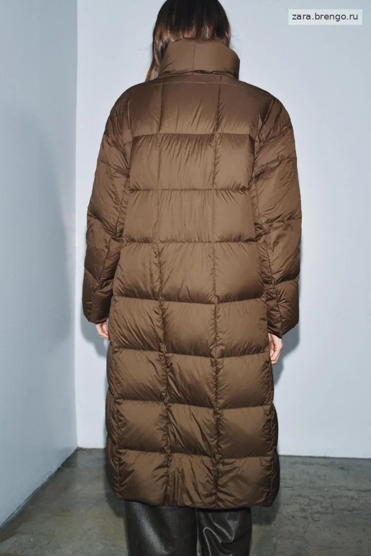 Пуховик Zara «ZW» длинный с поясом