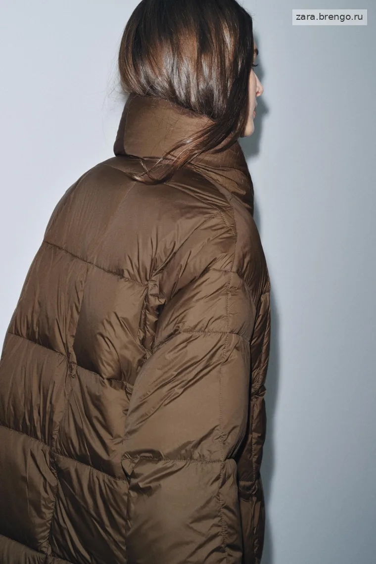 Пуховик Zara «ZW» длинный с поясом