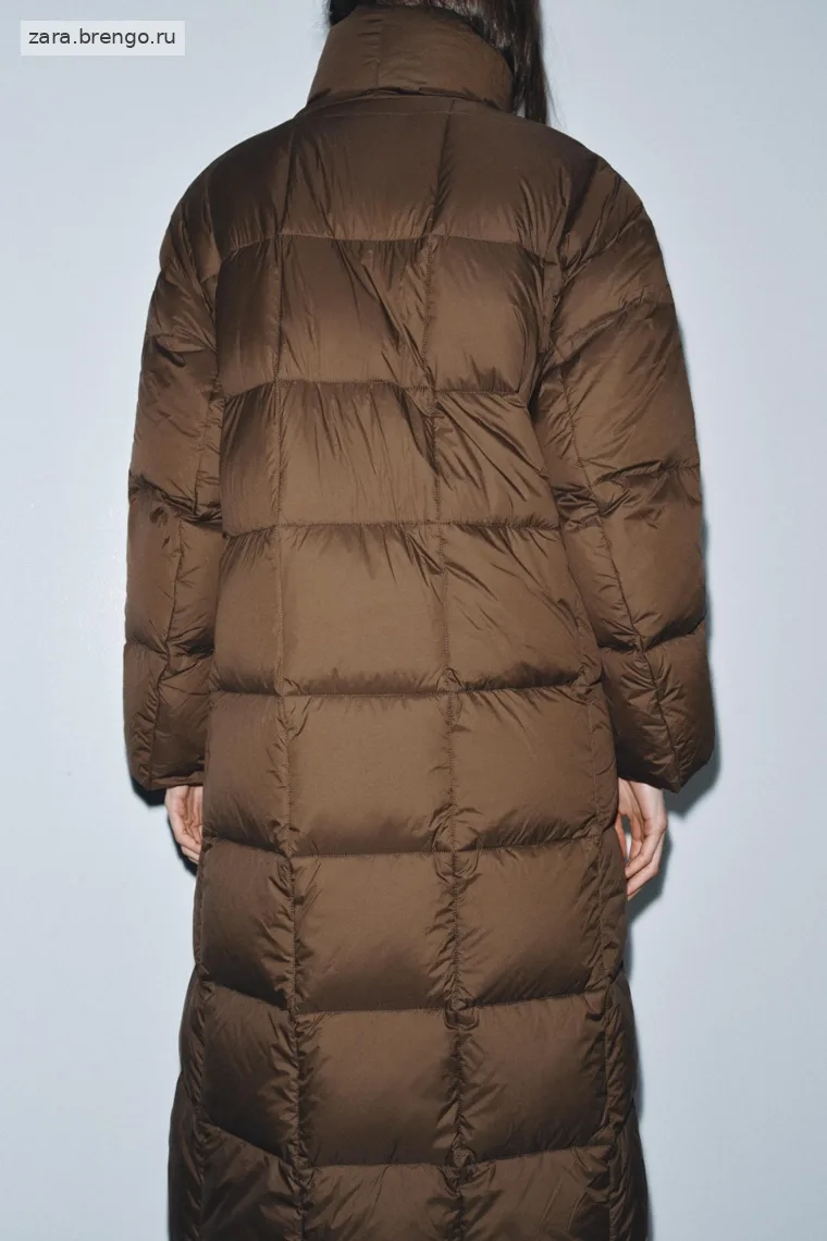 Пуховик Zara «ZW» длинный с поясом