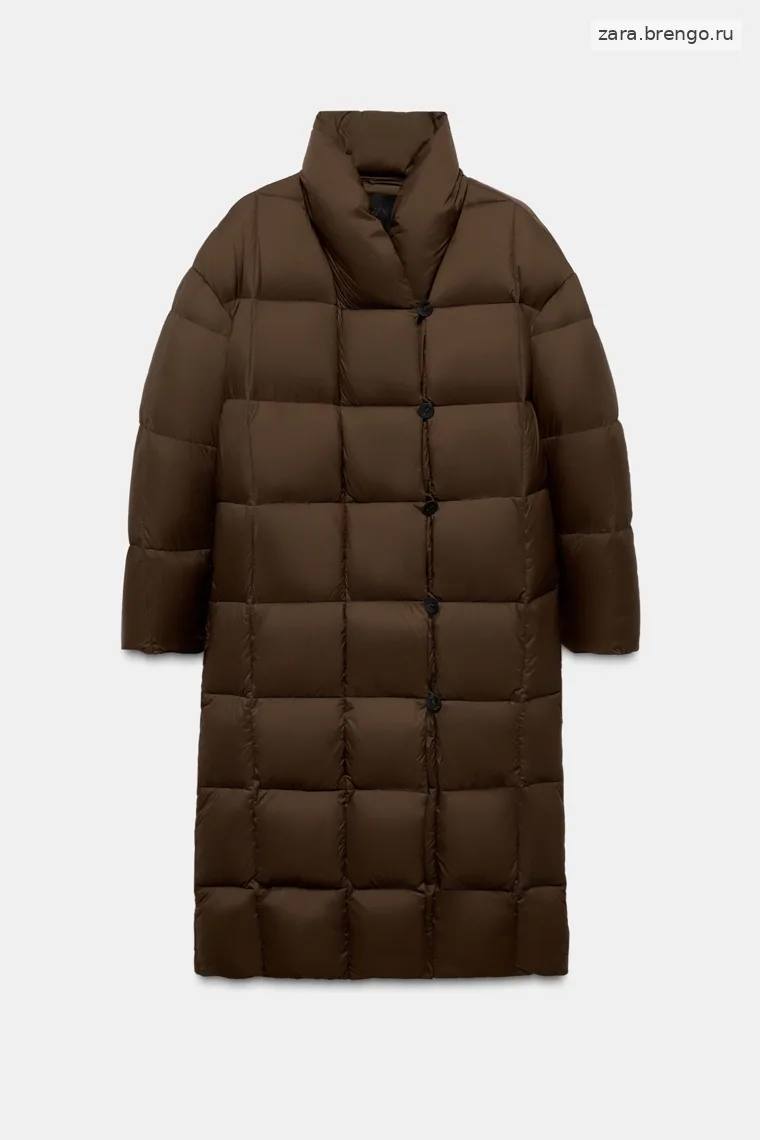 Пуховик Zara «ZW» длинный с поясом