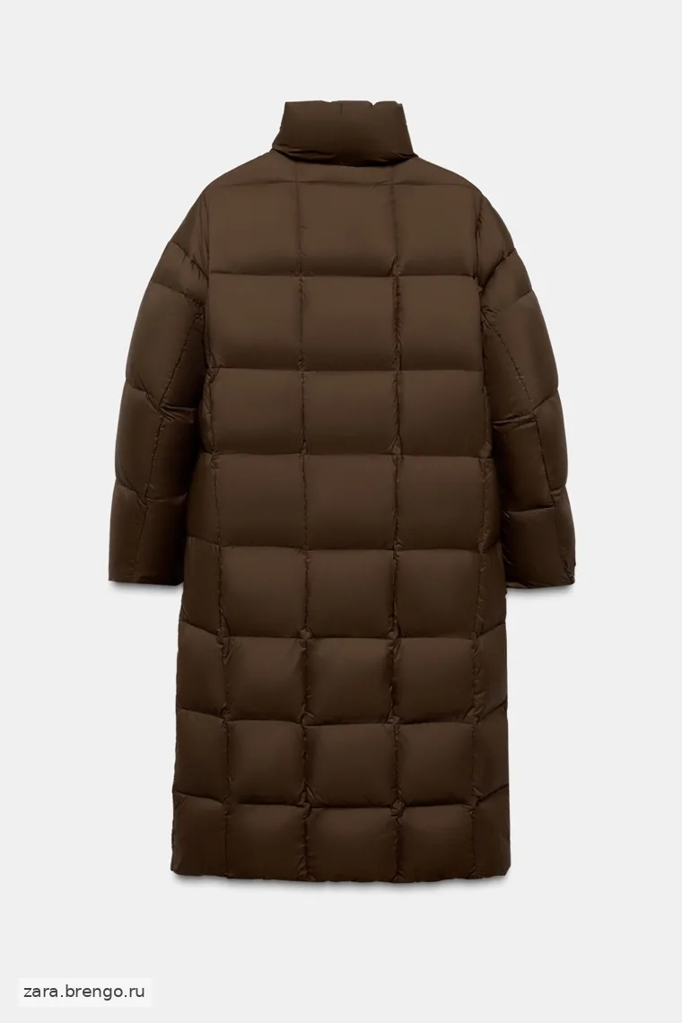Пуховик Zara «ZW» длинный с поясом