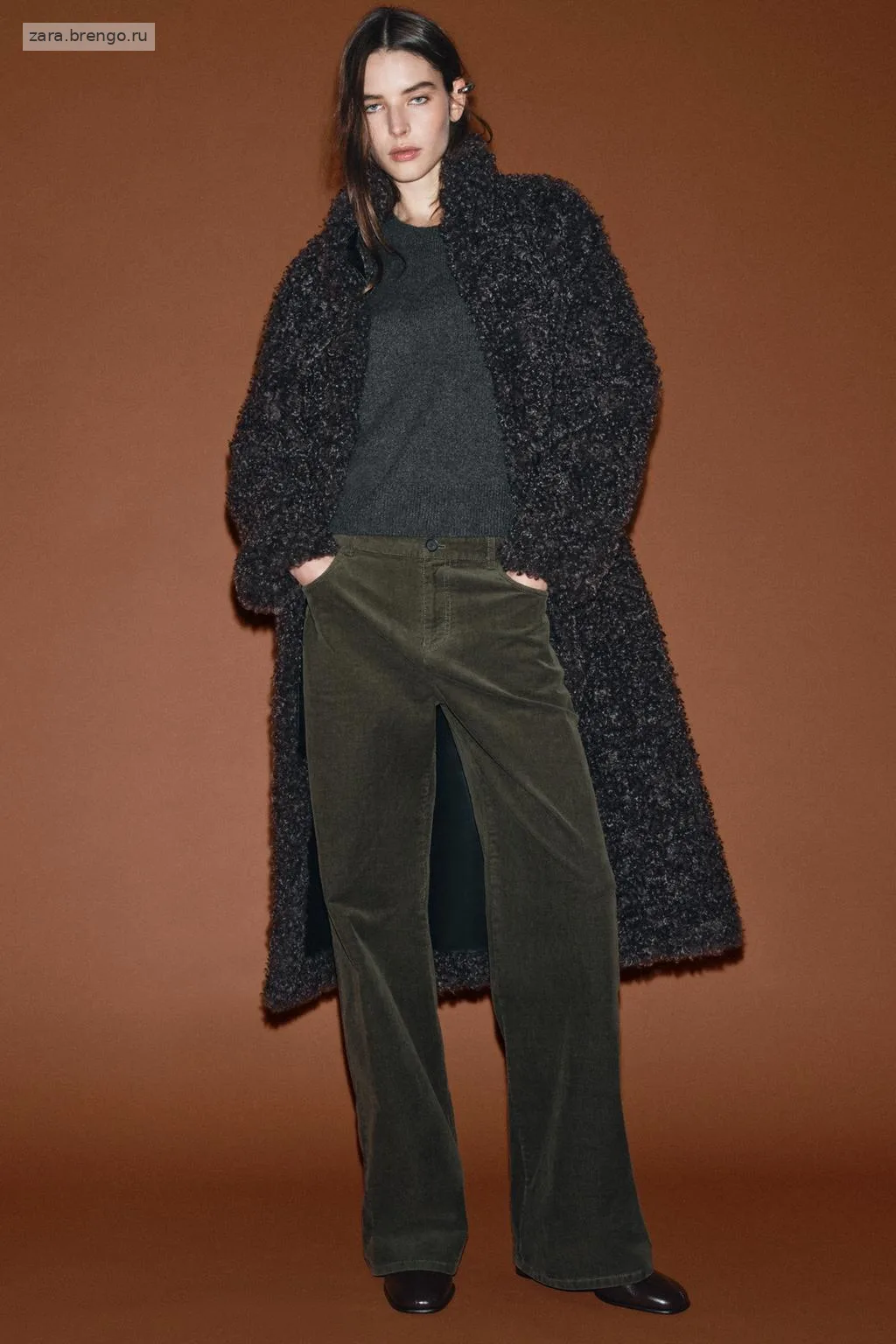 ДЛИННОЕ ПАЛЬТО ИЗ ИСКУССТВЕННОЙ ОВЧИНЫ — коллекция Zara «ZW»