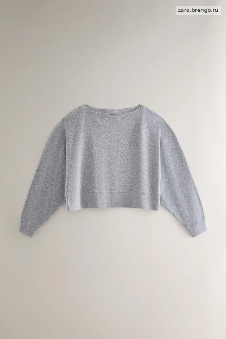 Толстовка из хлопка с деталями на горловине zara