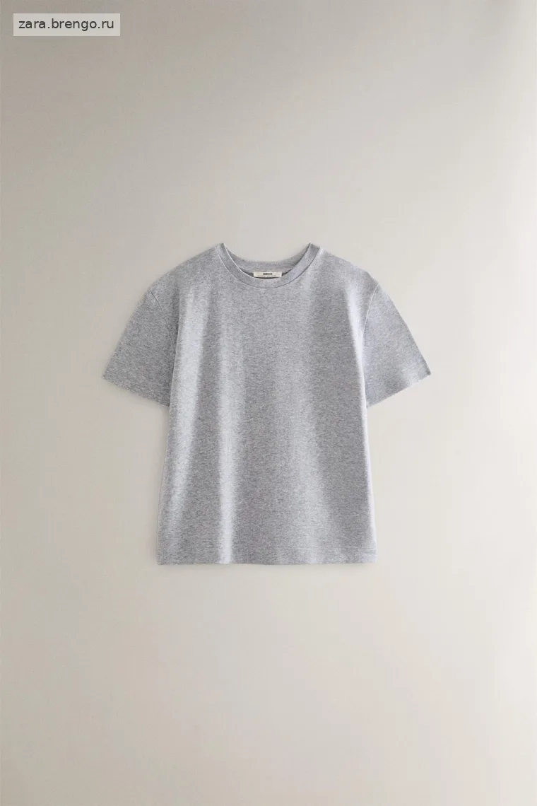 Футболка из хлопка с короткими рукавами zara