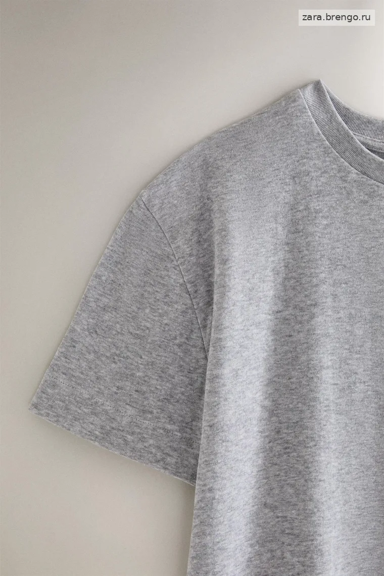 Футболка из хлопка с короткими рукавами zara