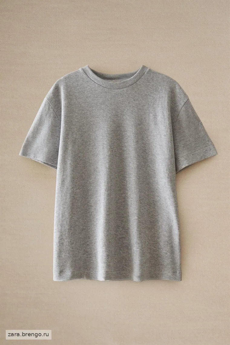 Футболка из хлопка с короткими рукавами zara