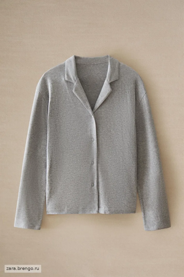 Рубашка из хлопка с длинным рукавом zara