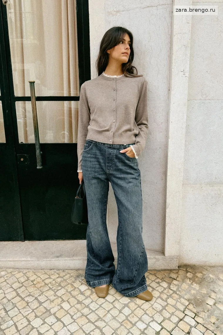 Кардиган с кружевной отделкой