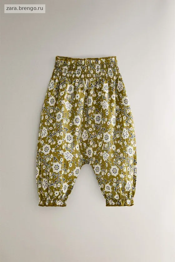 Детские брюки-саруэль с цветочным принтом