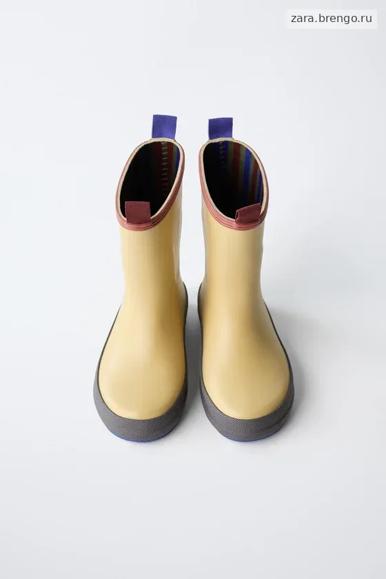 Резиновые сапоги в стиле колор-блок zara