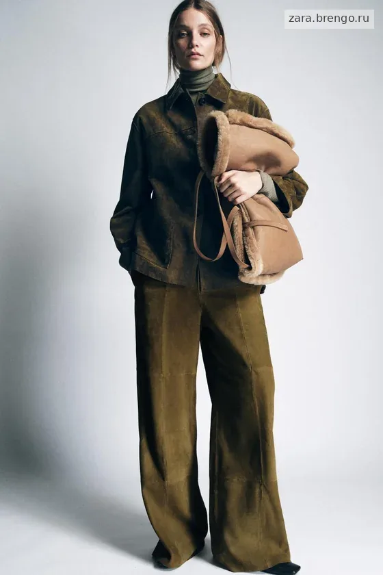 КУРТКА ИЗ ЗАМШИ С КАРМАНАМИ — коллекция Zara «ZW» 