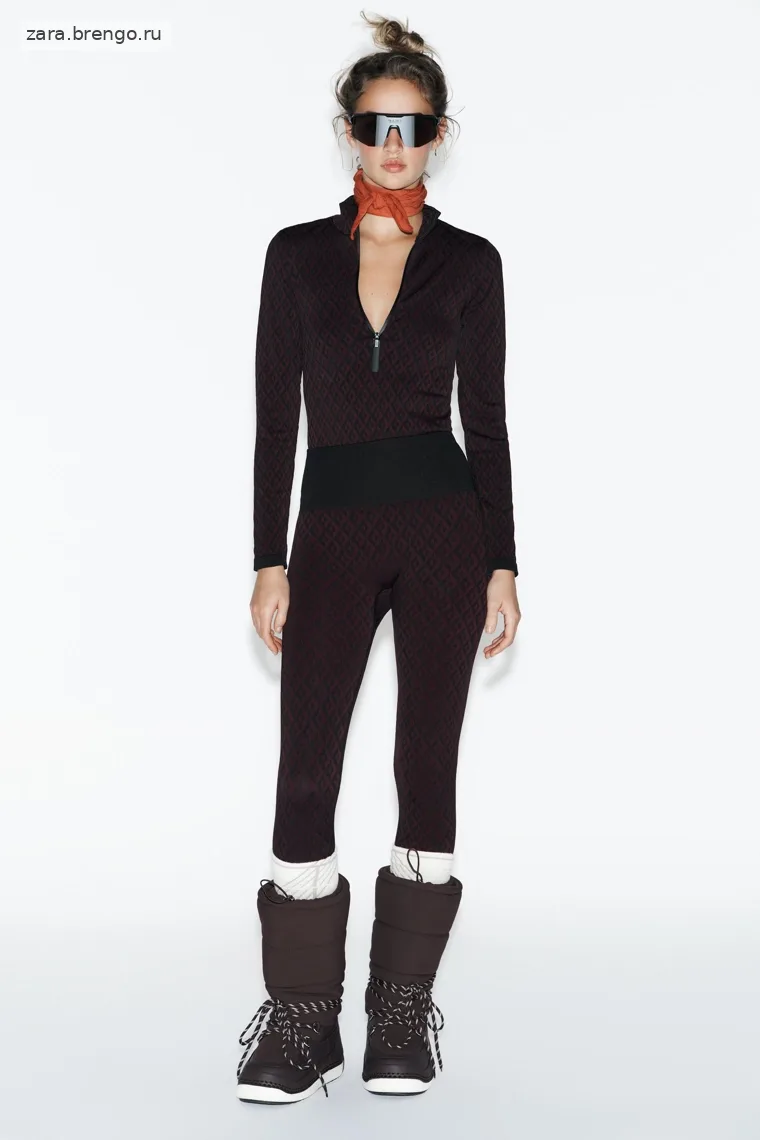 Боди безшовное для активного отдыха с технологией джаккард zara