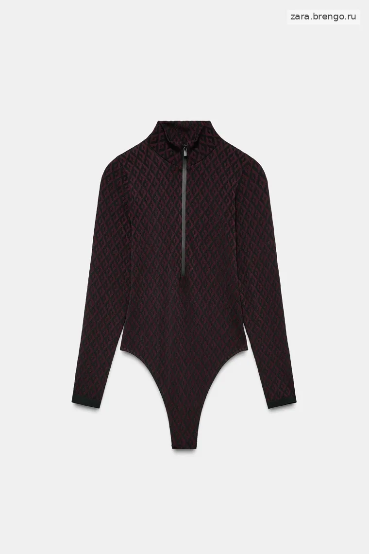 Боди безшовное для активного отдыха с технологией джаккард zara