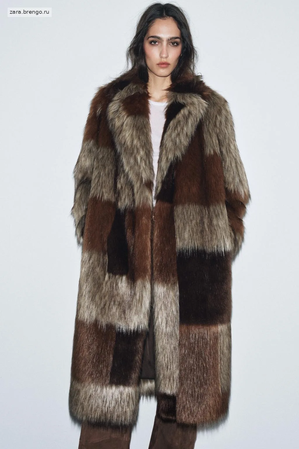 ПАЛЬТО ИЗ ИСКУССТВЕННОГО МЕХА В СТИЛЕ ПЭЧВОРК — коллекция Zara «ZW» 