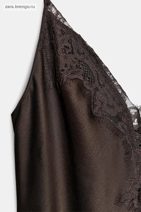 АТЛАСНОЕ ПЛАТЬЕ С КРУЖЕВОМ — коллекция Zara «ZW»