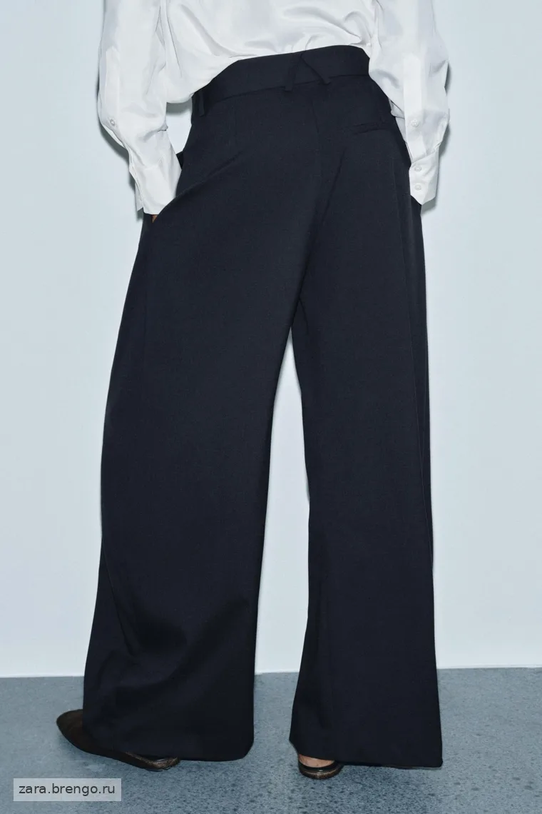 Широкие брюки Zara «ZW» с ластиком и защипами