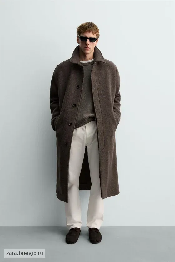 ДВУБОРТНОЕ ПАЛЬТО ИЗ СМЕСОВОЙ ШЕРСТИ MANTECO® Zara «Aaron Levine»