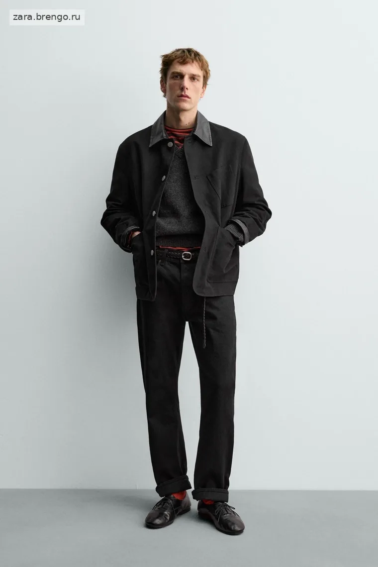 Куртка из комбинированной кожи эрон левин для zara