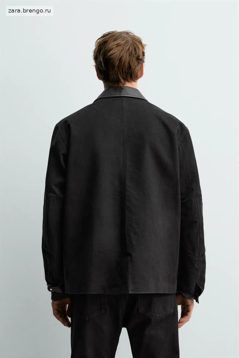 Куртка из комбинированной кожи эрон левин для zara