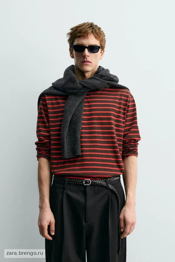 ЖАККАРДОВАЯ ФУТБОЛКА В ПОЛОСКУ Zara «Aaron Levine»