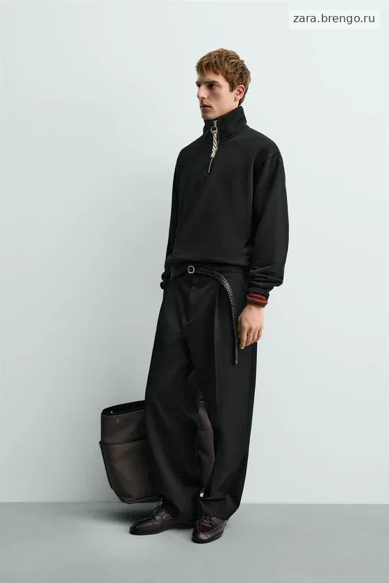 ТОЛСТОВКА С ВОРОТНИКОМ НА МОЛНИИ И ЛЕНТОЙ Zara «Aaron Levine»