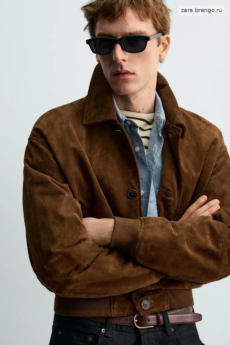 Укороченная куртка из замши Zara «Aaron Levine»