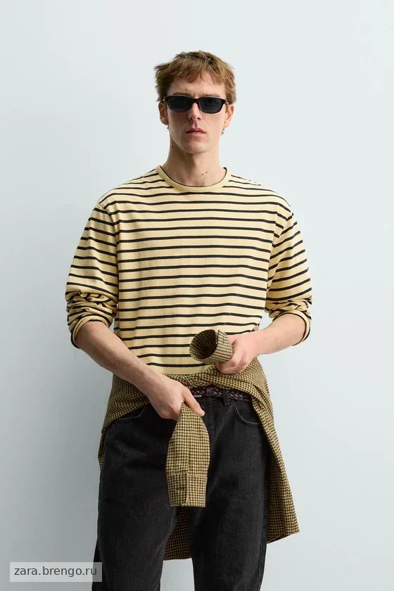 ЖАККАРДОВАЯ ФУТБОЛКА В ПОЛОСКУ Zara «Aaron Levine»