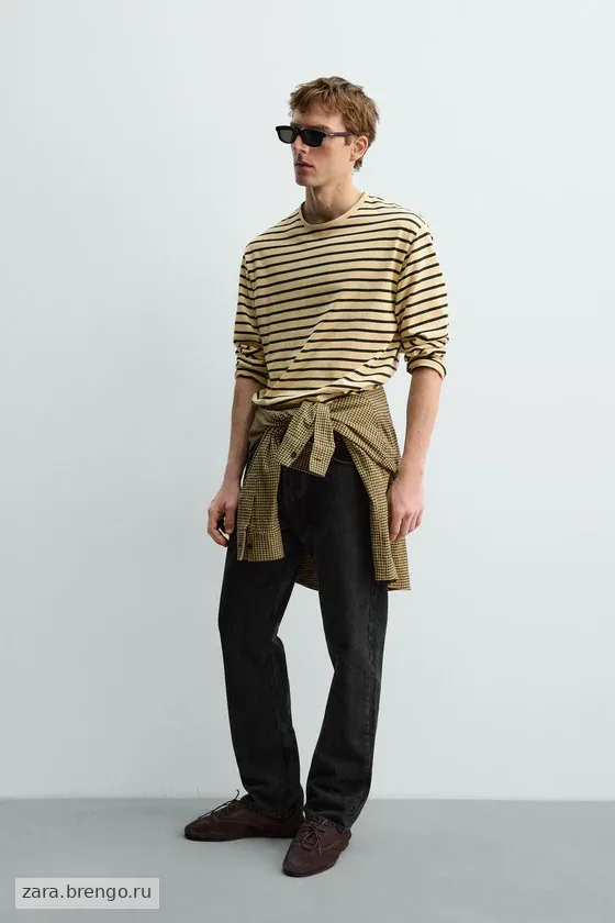 ЖАККАРДОВАЯ ФУТБОЛКА В ПОЛОСКУ Zara «Aaron Levine»