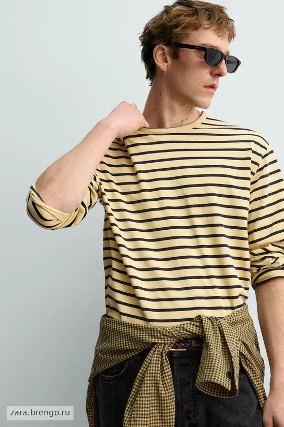 ЖАККАРДОВАЯ ФУТБОЛКА В ПОЛОСКУ Zara «Aaron Levine»