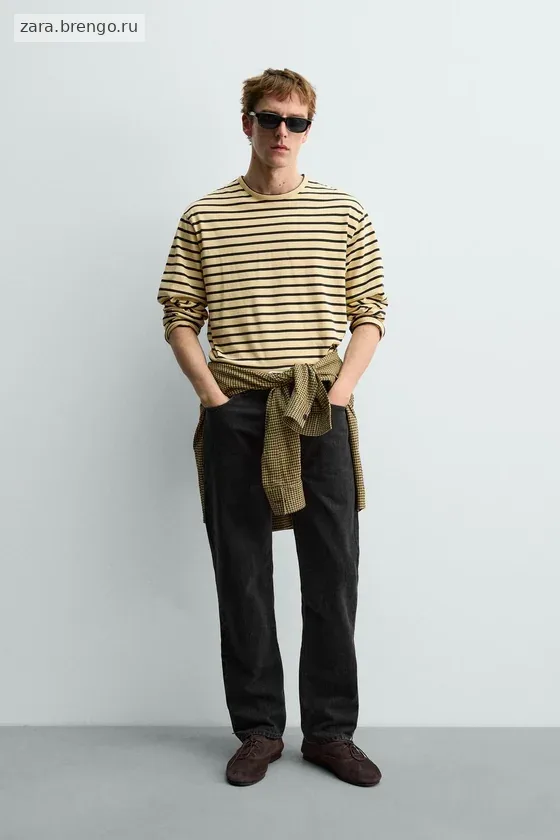 ЖАККАРДОВАЯ ФУТБОЛКА В ПОЛОСКУ Zara «Aaron Levine»