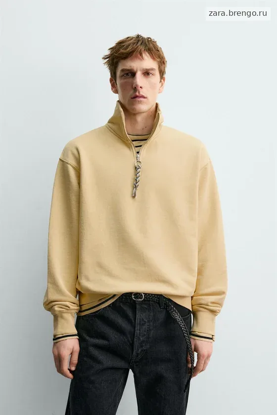 ТОЛСТОВКА С ВОРОТНИКОМ НА МОЛНИИ И ЛЕНТОЙ Zara «Aaron Levine»