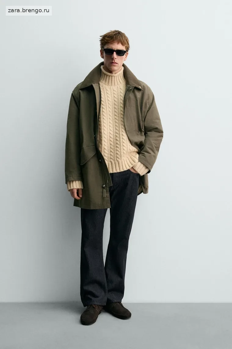 Техническая парка с контрастным воротником Zara «Aaron Levine»