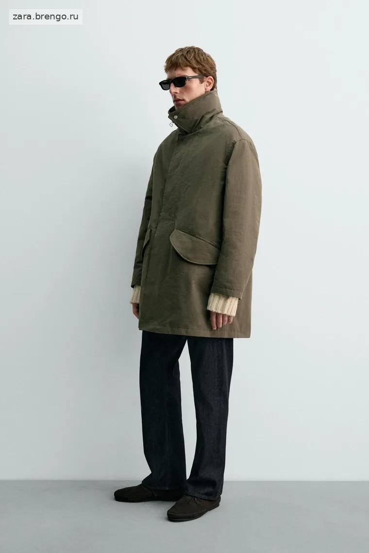 Техническая парка с контрастным воротником Zara «Aaron Levine»