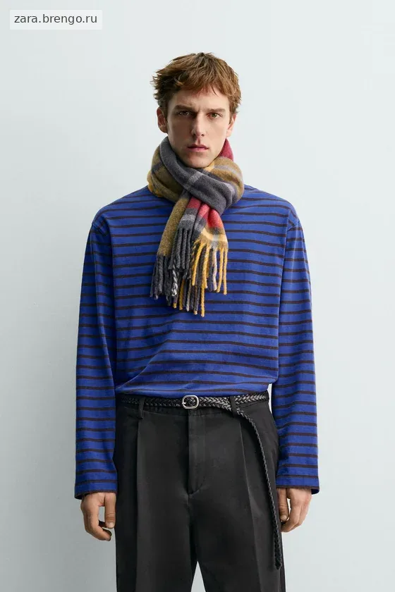 ЖАККАРДОВАЯ ФУТБОЛКА В ПОЛОСКУ Zara «Aaron Levine»
