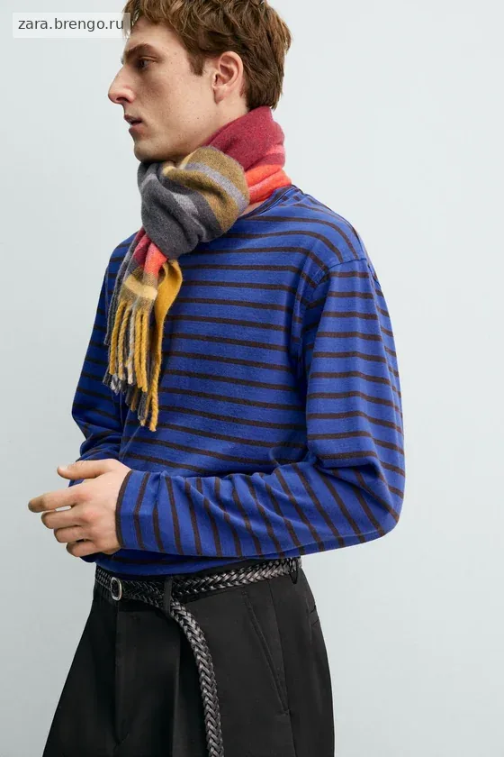 ЖАККАРДОВАЯ ФУТБОЛКА В ПОЛОСКУ Zara «Aaron Levine»
