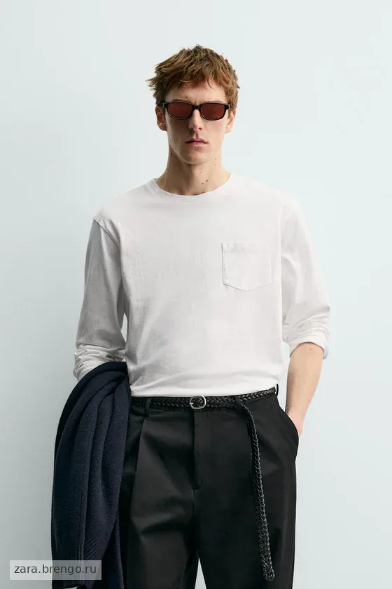 ФУТБОЛКА С ДЛИННЫМИ РУКАВАМИ И НАГРУДНЫМ КАРМАНОМ Zara «Aaron Levine»