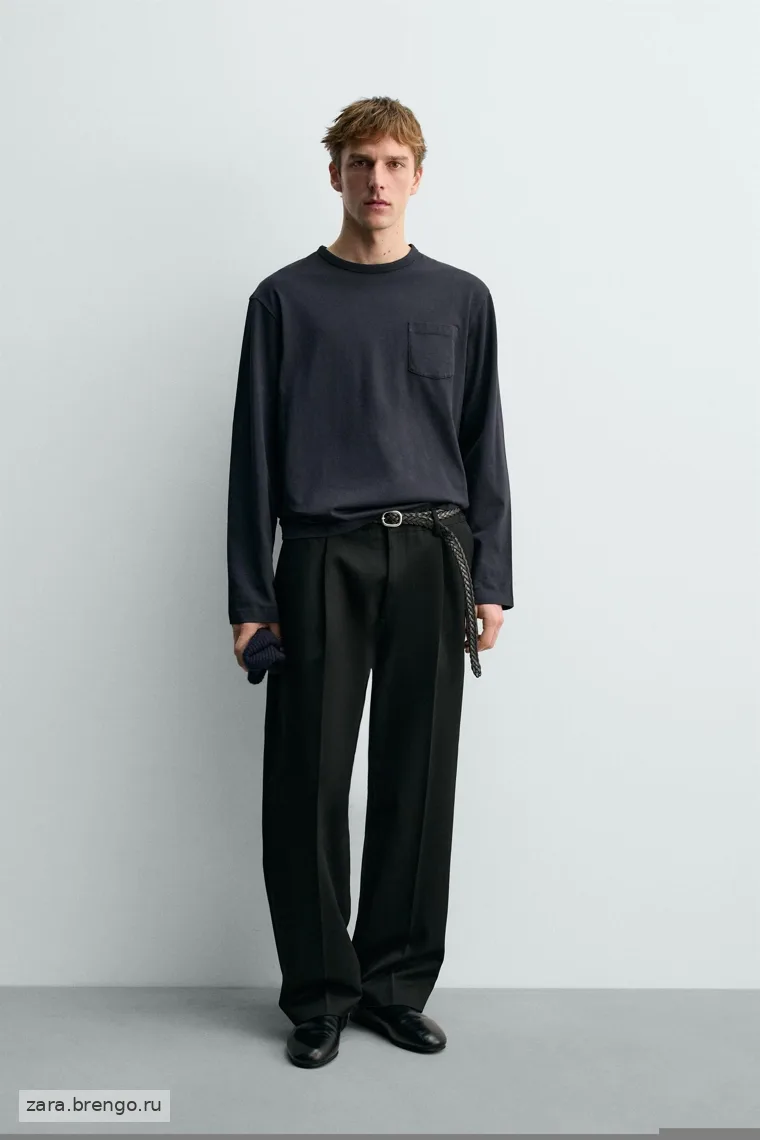Футболка с карманом и длинным рукавом Zara «Aaron Levine»