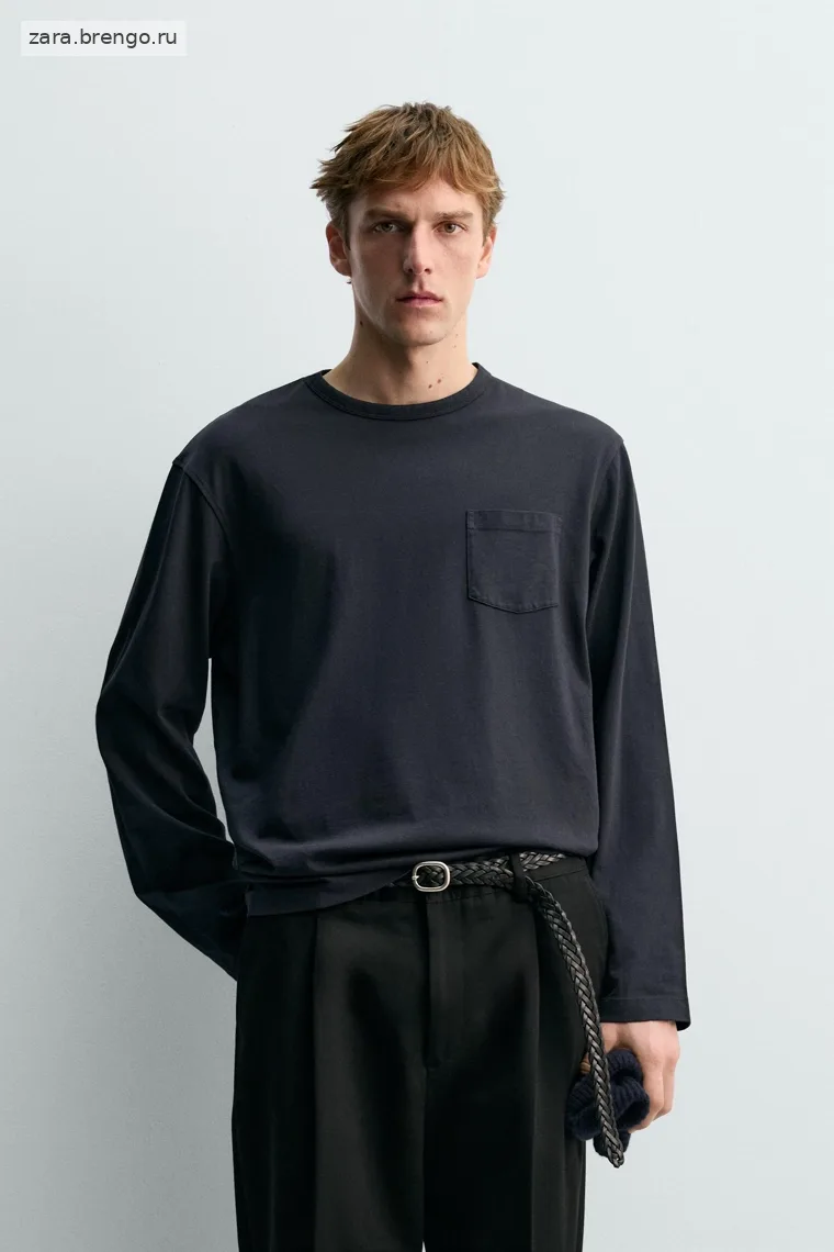 Футболка с карманом и длинным рукавом Zara «Aaron Levine»
