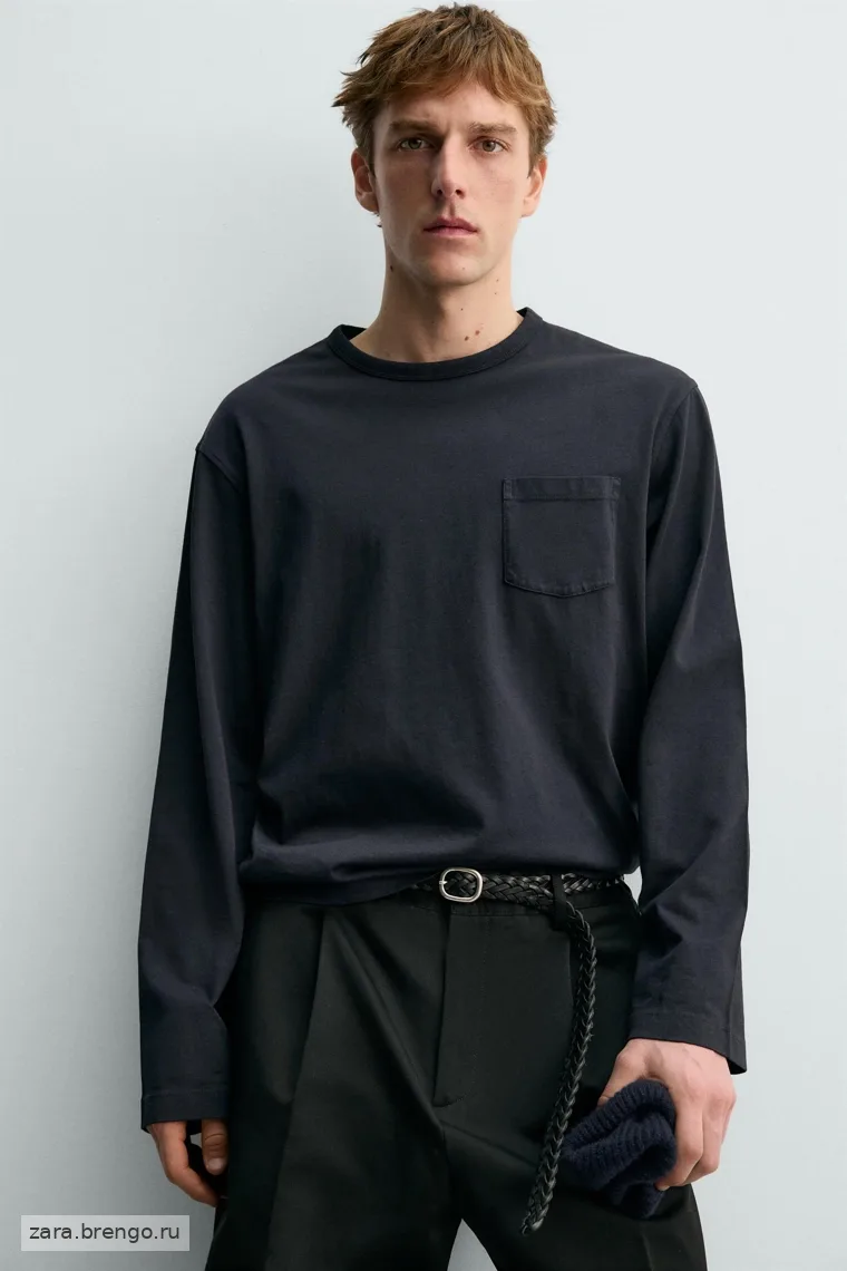 Футболка с карманом и длинным рукавом Zara «Aaron Levine»