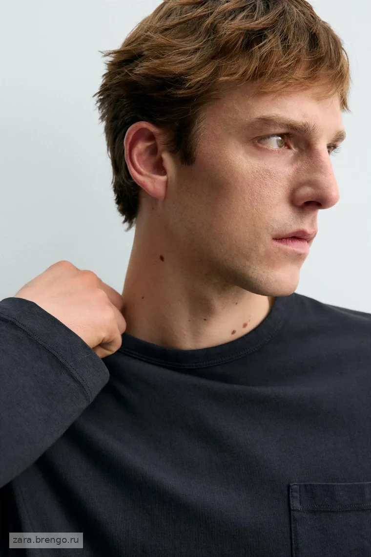 Футболка с карманом и длинным рукавом Zara «Aaron Levine»