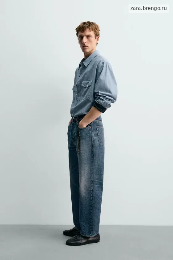 РУБАШКА ИЗ ДЖИНСОВОЙ ТКАНИ CHAMBRAY Zara «Aaron Levine»